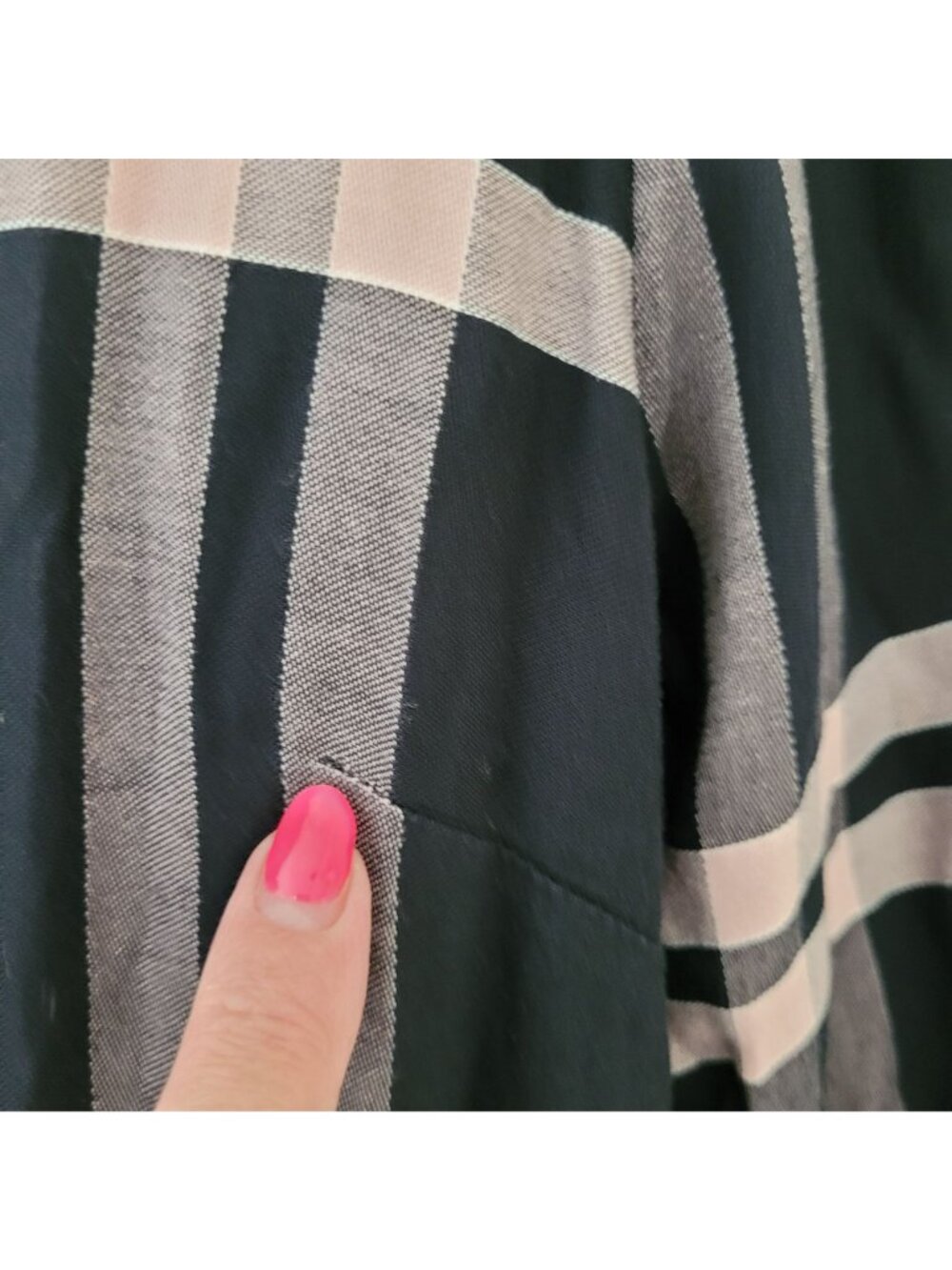 Madewell Plaid Empire Midi Dress Womens Size 0 Black & Pink Boho - Picture 5 of 8
